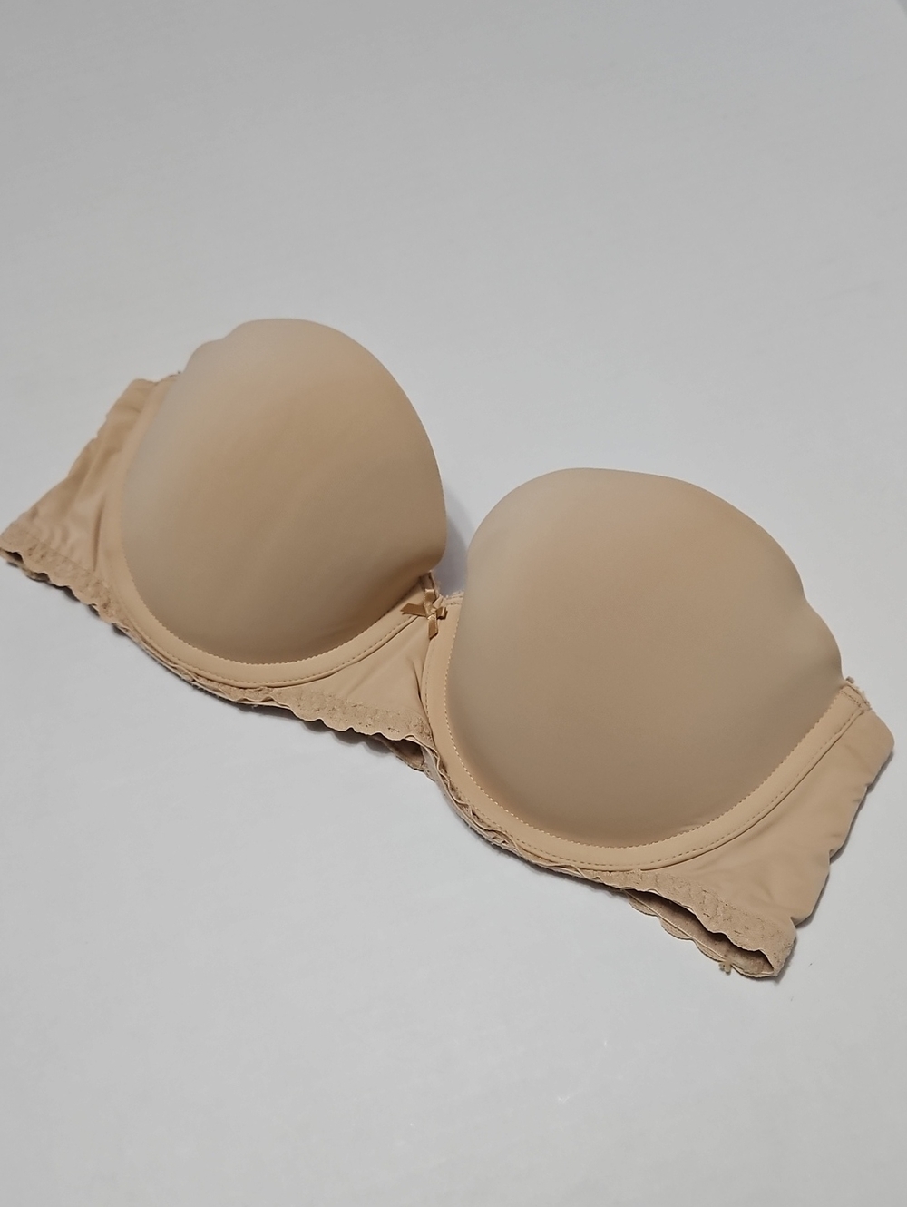 aerie Beige Strapless Push Up Bandeau Bra - Smooth Seamless Cups Size 36B